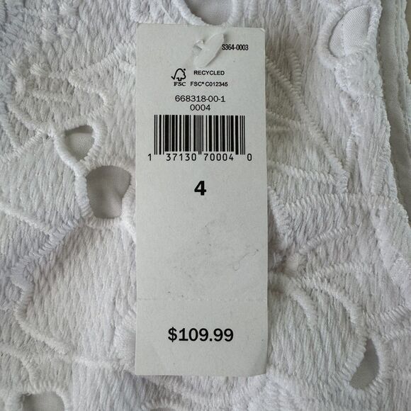 Banana Republic White Lace Eyelet Sheath Dress SIze 4 NWT - Picture 12 of 14